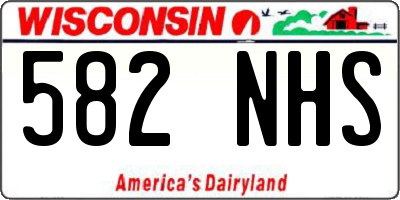WI license plate 582NHS