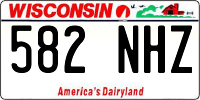 WI license plate 582NHZ