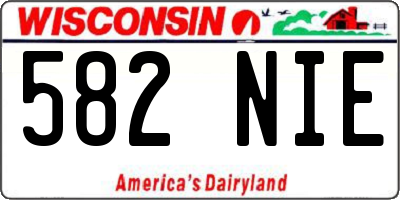 WI license plate 582NIE