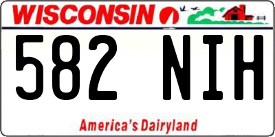 WI license plate 582NIH