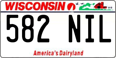 WI license plate 582NIL