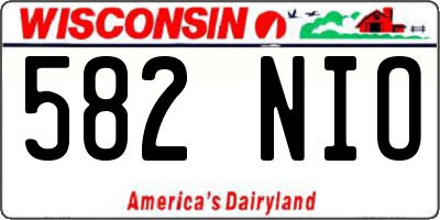 WI license plate 582NIO