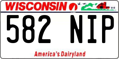 WI license plate 582NIP