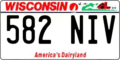 WI license plate 582NIV