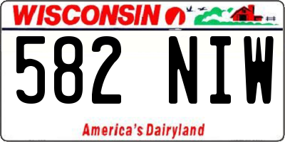 WI license plate 582NIW
