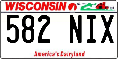 WI license plate 582NIX