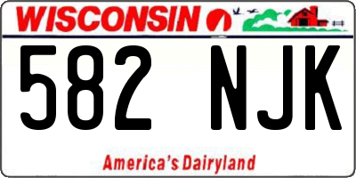 WI license plate 582NJK