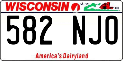 WI license plate 582NJO