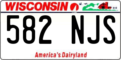 WI license plate 582NJS