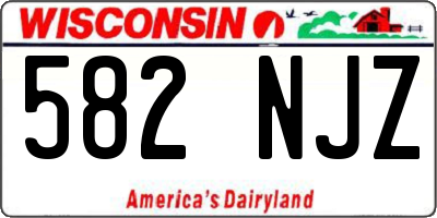 WI license plate 582NJZ