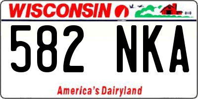 WI license plate 582NKA