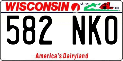 WI license plate 582NKO