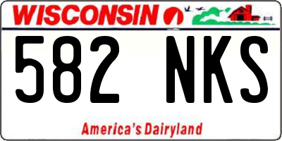 WI license plate 582NKS
