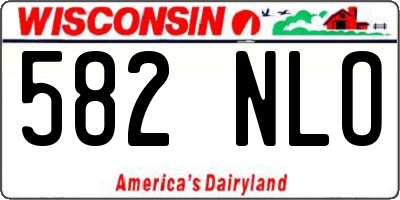 WI license plate 582NLO