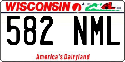 WI license plate 582NML
