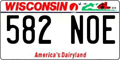 WI license plate 582NOE