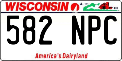 WI license plate 582NPC