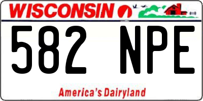 WI license plate 582NPE