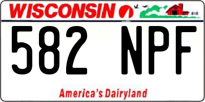 WI license plate 582NPF
