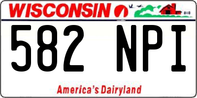 WI license plate 582NPI