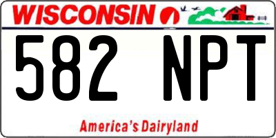 WI license plate 582NPT
