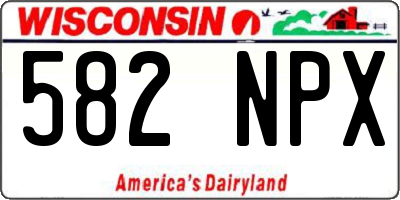WI license plate 582NPX