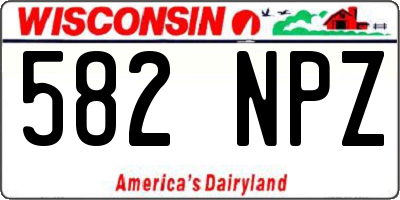 WI license plate 582NPZ