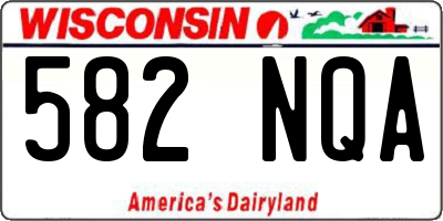 WI license plate 582NQA