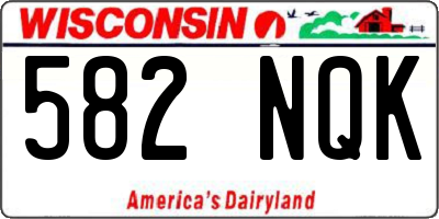 WI license plate 582NQK