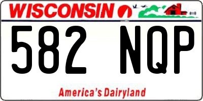 WI license plate 582NQP