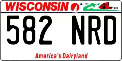 WI license plate 582NRD