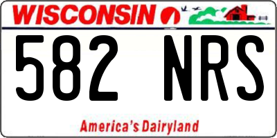 WI license plate 582NRS