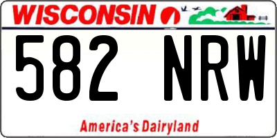 WI license plate 582NRW