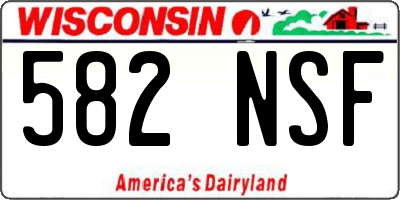 WI license plate 582NSF