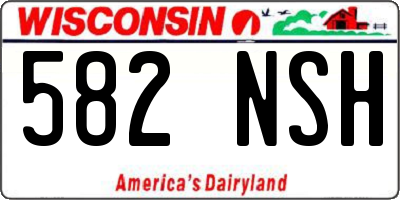 WI license plate 582NSH
