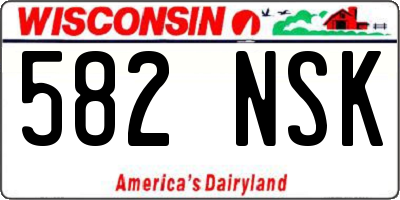WI license plate 582NSK