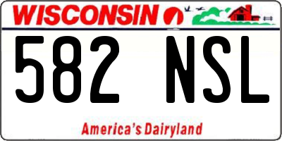 WI license plate 582NSL