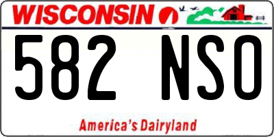 WI license plate 582NSO