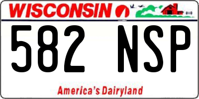 WI license plate 582NSP