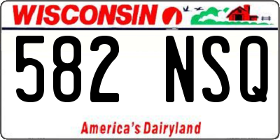 WI license plate 582NSQ
