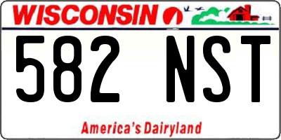 WI license plate 582NST