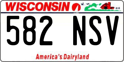 WI license plate 582NSV