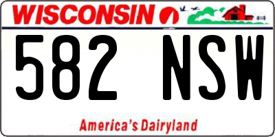 WI license plate 582NSW