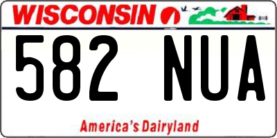 WI license plate 582NUA