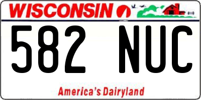 WI license plate 582NUC
