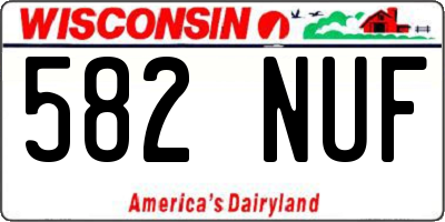 WI license plate 582NUF