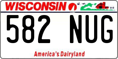 WI license plate 582NUG