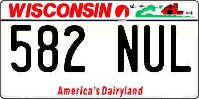 WI license plate 582NUL