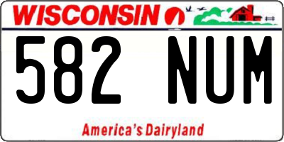 WI license plate 582NUM