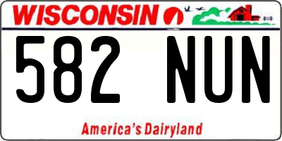 WI license plate 582NUN